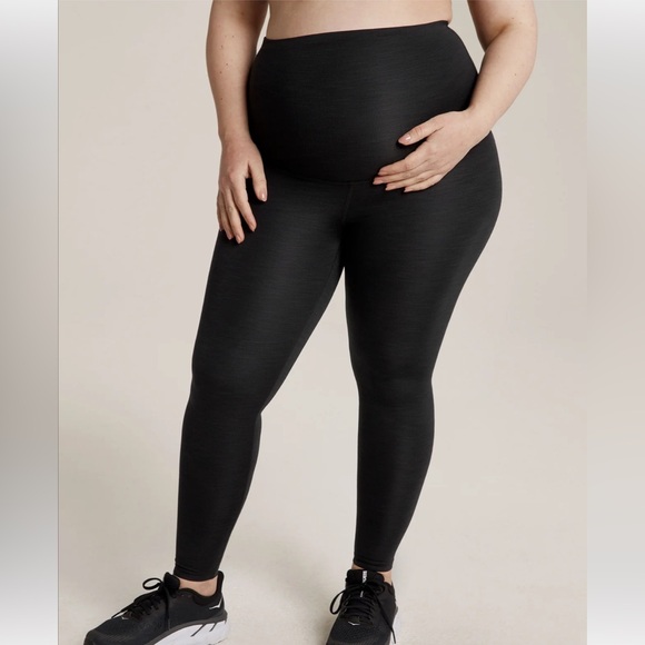 Heather Rib Maternity Midi Legging - Picture 1 of 4